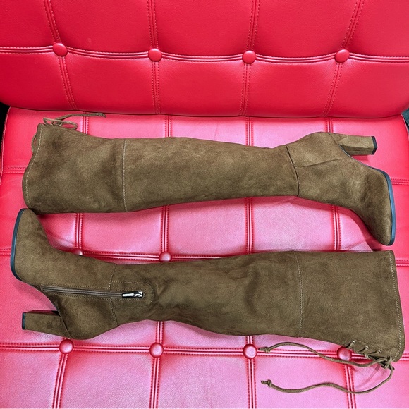 Vince Camuto Tapley Vintage Brown Over the Knee Round Toe Boots Sz5.5M NWOB - Picture 2 of 11